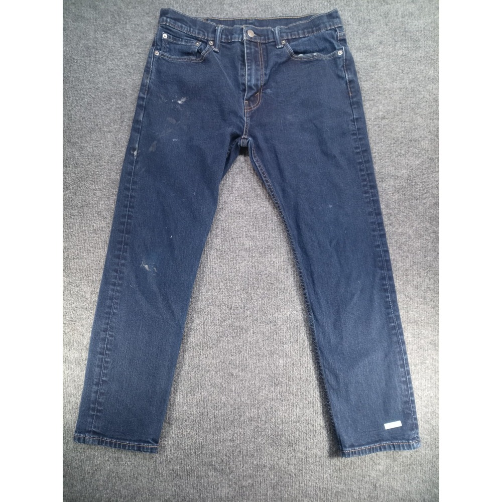 Levi's 502 Men's Jeans 33x30 Taper Fit Dark Wash Blue Denim Paint Stains